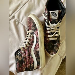 Vans floral high tops Woman's Size 8